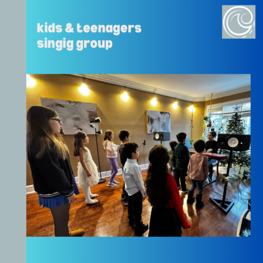 Kids and teenager singing